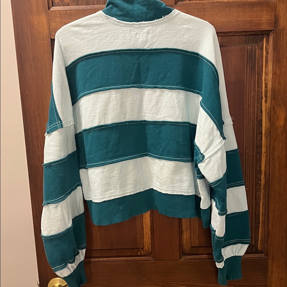 Pilcro NWOT Teal and pale blue Knit PULL OVER - Picture 10 of 11